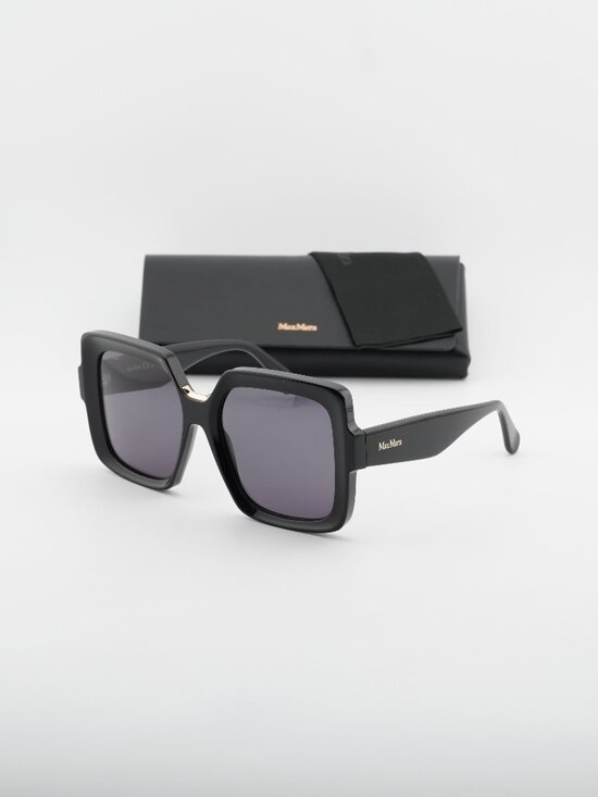Max Mara ERNEST MM0088 01A Square Sunglasses - Black / Smoke main image 10